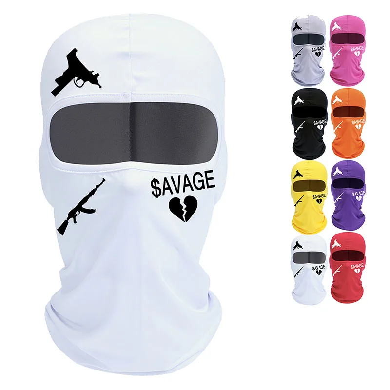 Custom Printing Logo Breathable Face Cover Ski Mask Balaclava High Elastic Motorcycle Polyester Face Mask 1One Hole Balaclava