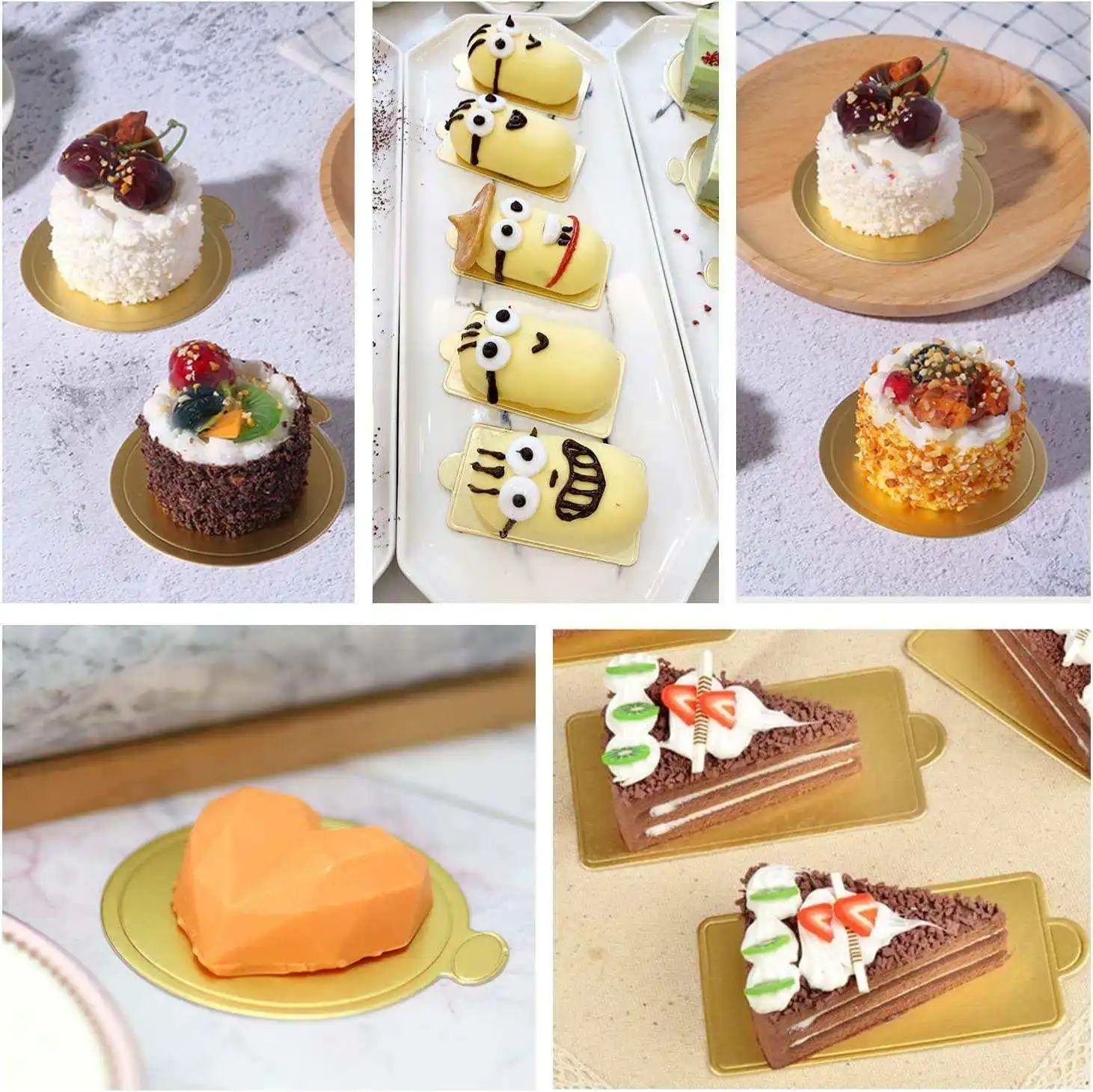 Wholesale Price High Quality White Gold Cake Board Corrugated Board Ring Cake Drum Board