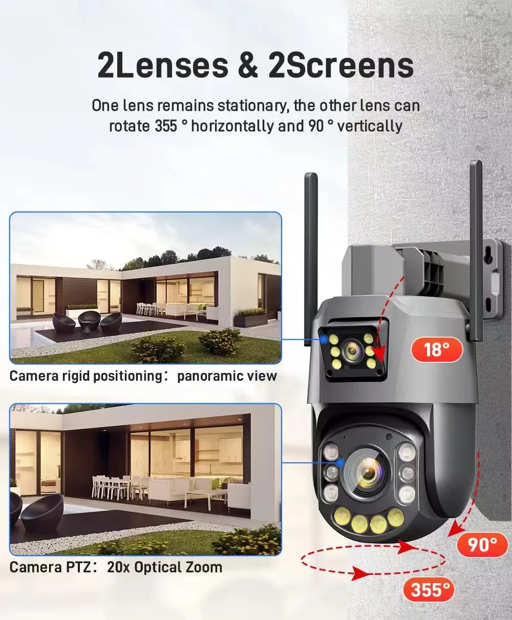 Colin super hot sales 6MP 60W 30Ah H.265 dual lens 36x zoom IP66 Waterproof WIFI 4G 24x7 working Solar Camera icsee app