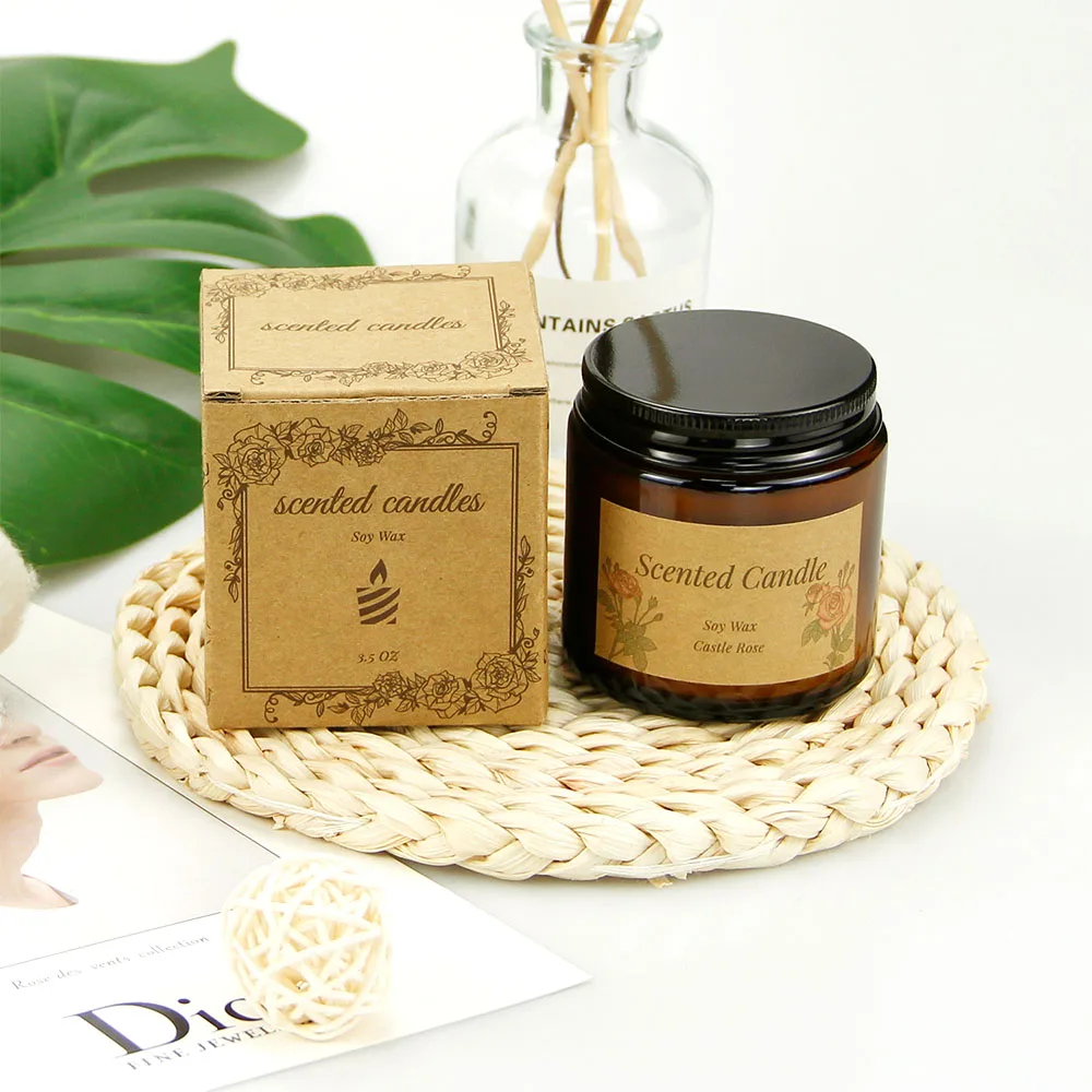 Home Decoration paraffin wax Glass customized aromatherapy oil led scented candle