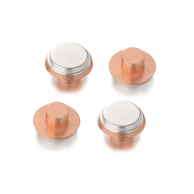 Customized special shape electric rivets round head triangle top bimetal contacts tips for switch relay contactor controller