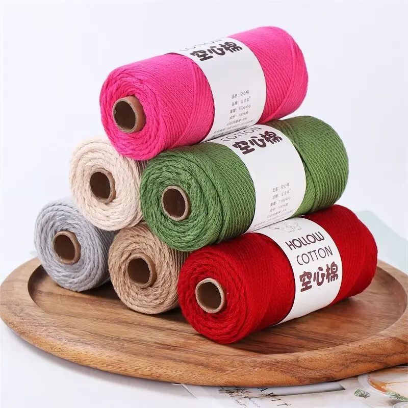 Factory wholesale recycling custom colored hollow 100% cotton ring spun cotton yarn manufacturers yarn