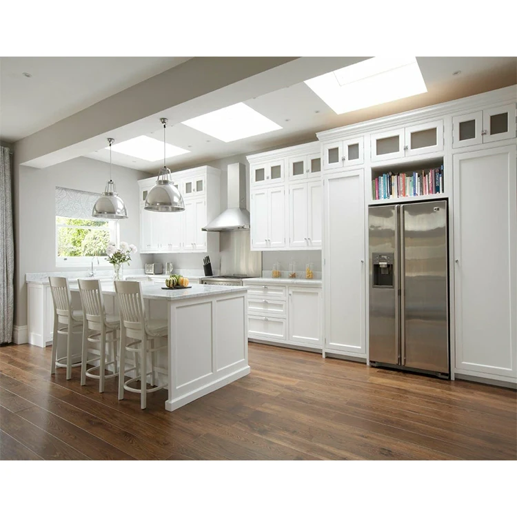 Ready Made Full Set Solid Wood Cabinet Furniture American Shaker Modern Solid Wood Kitchen Cabinets Kitchen Furniture