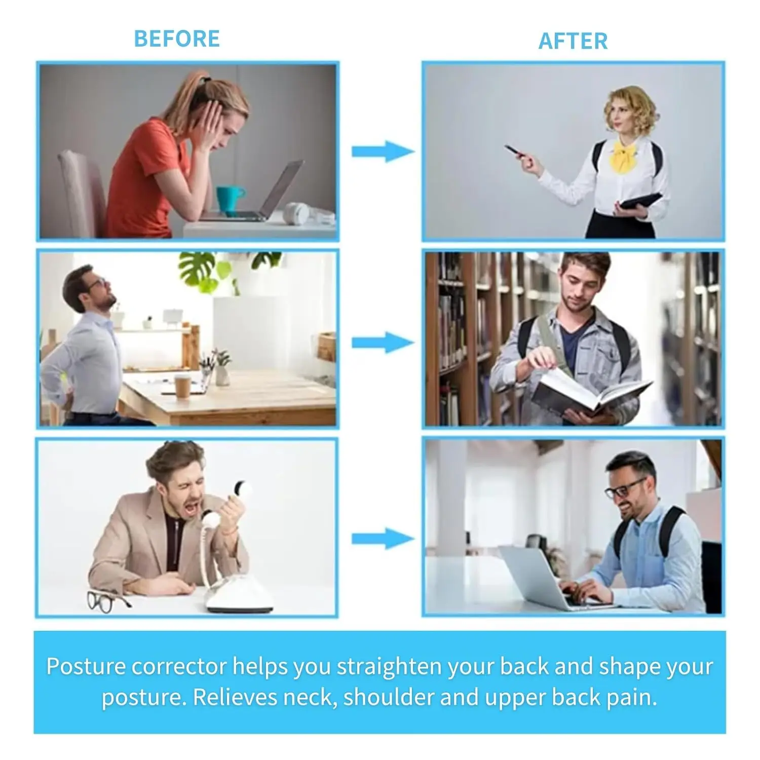 43 CM Back Posture Corrector Breathable Lumbar Brace Corset Back Belt Support Shoulder Lower Back Belt Brace Waist For Men Women