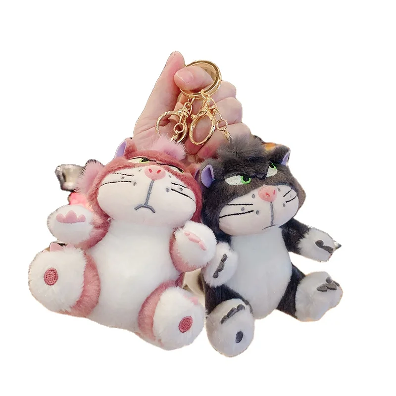 Hot selling Japan Lucifer stuffed cat plush toy keychain custom animation Cute  Pendant Lucifer Cat Plush Keychain