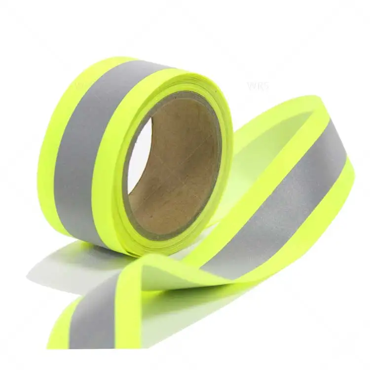 fluorescent yellow green reflective tape for firefighter clothing 100% cotton reflective flame retardant belt