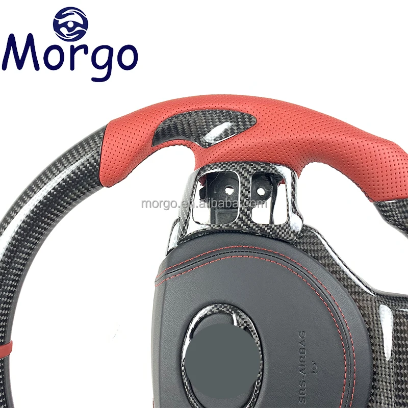 Fit for Lexus RX GS GX IS 250 350 IS200T IS300H Red Leather Carbon Fiber Steering Wheel