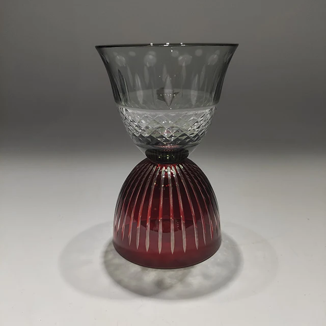 Unique Design Custom Nordic Colored Glass Red Wine Glass Modern American Creative Champagne Glasses Double Head Goblet