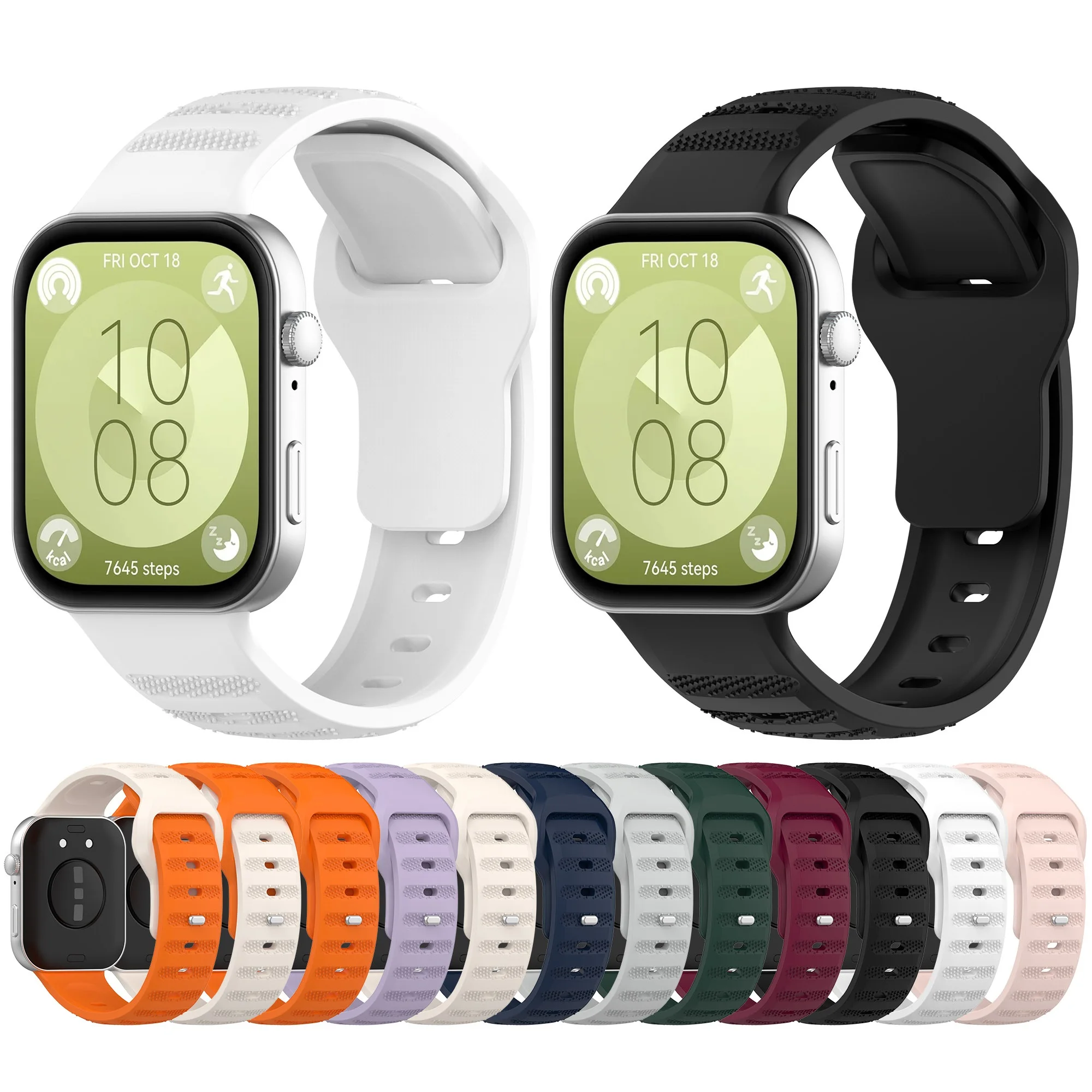 Yinuodz Dot Pattern Silicone Strap For Huawei Fit3 Rubber Replacement Wrist Bracelet For Huawei Fit 3 Silicone Smart Watch Bands