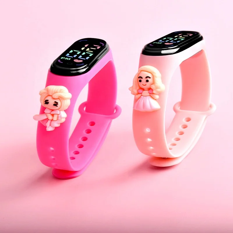 M7 Cartoon Princess Led Doll Watch Lovely Outdoor Sports Electronic Watch