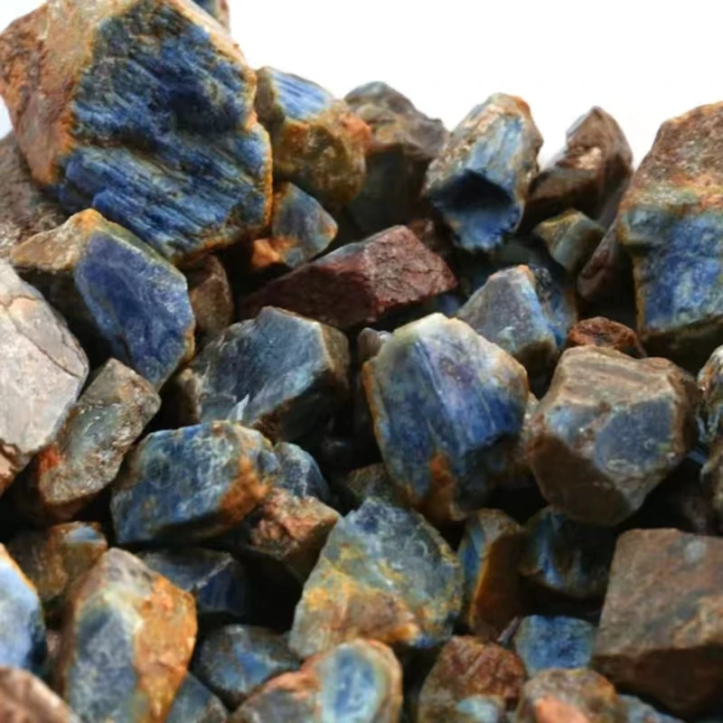 Wholesale Bulk Natural blue corundum sapphire raw material healing crystal stones