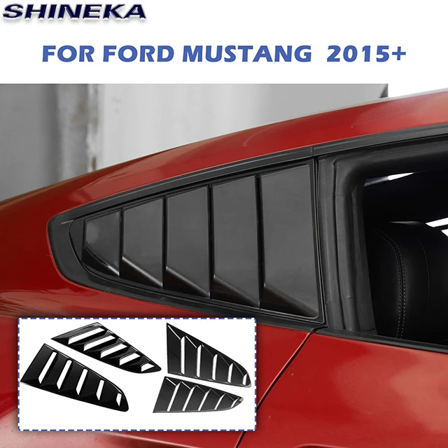 Car Exterior Accessories Fashion Rear Window Louvers Vent Blinds for Ford Mustang 2015+