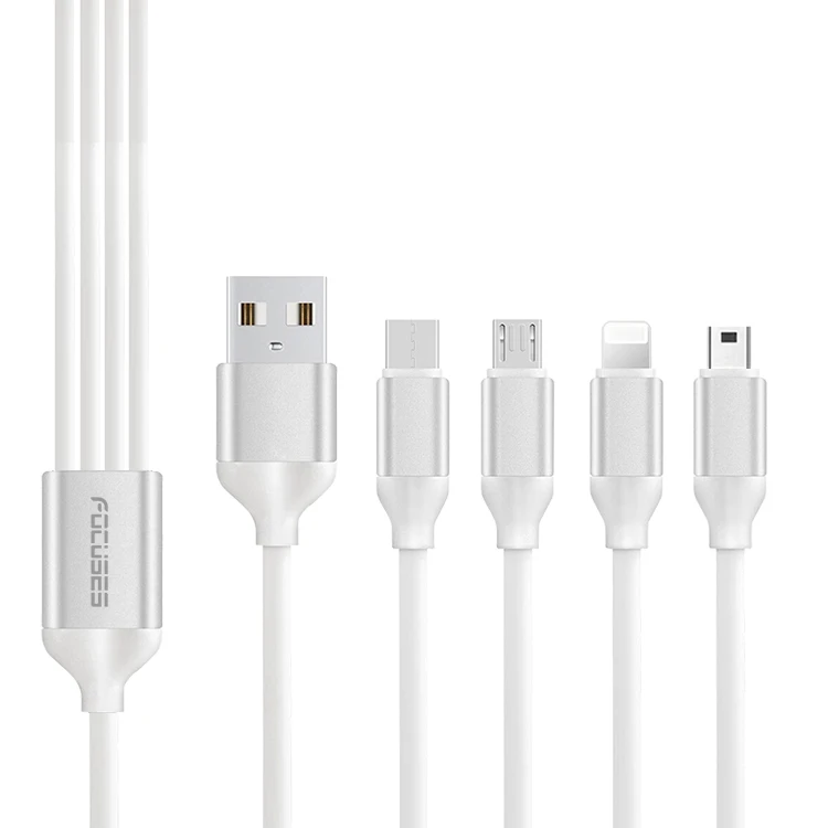 4 in 1 Multi Connector Nylon USB Data Cable Charge Cables