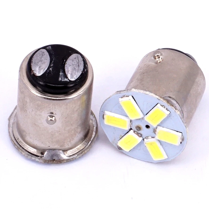BAY15D P21/5W 6SMD 5630 5730 Auto Parts Brake Light Tail Bulb Turn Signal Blinker DC12V Car White Red 1157 Led Bulb
