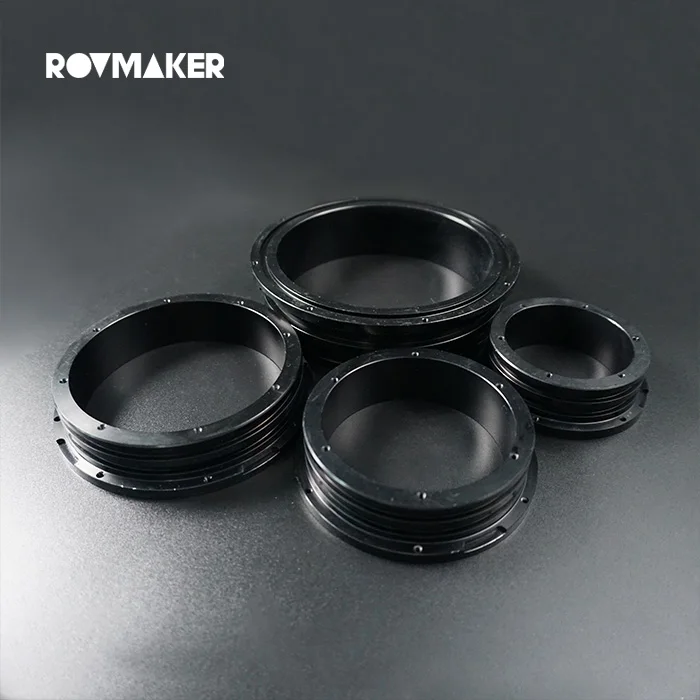 Rovmaker Acrylic Tube Watertight Flange For ROV Under Water Robot Aluminum Alloy Sealed Cabin Flange