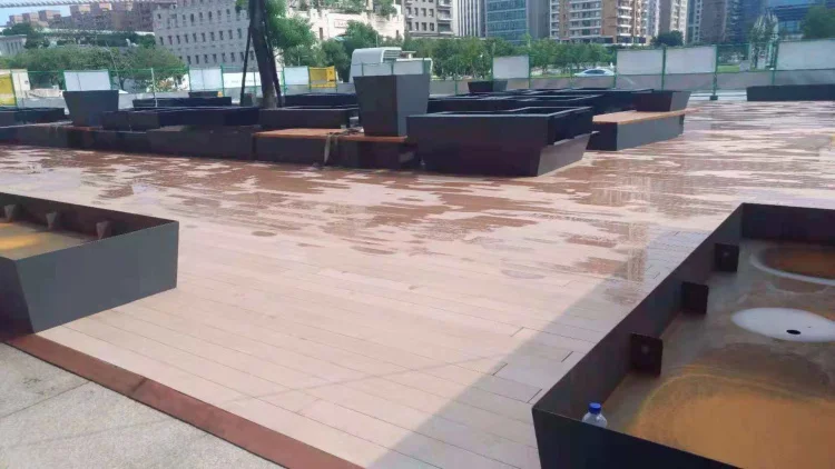 
The Newest Material Resysta Engineered Outdoor Wood Flooring Patio Composite Decking 