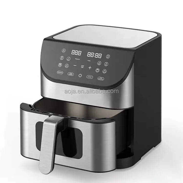 6/8L 1500W smart  air fryer with glass window air fryer Most Popular Visible Factory Price Good Quality Window LCD Display