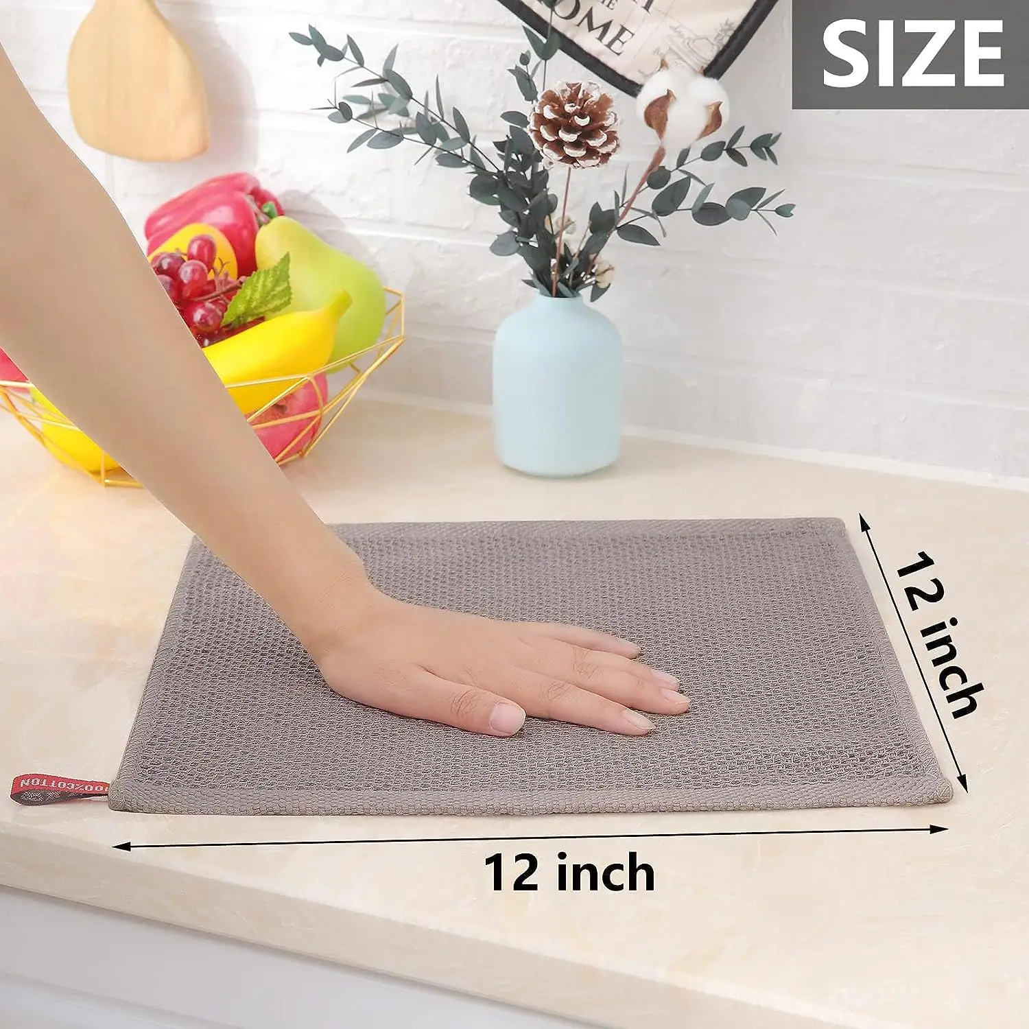 6-pack stock absorbent quick drying cotton waffle hand dish towels kitchen cleaning dish cloths for kitchen bulk