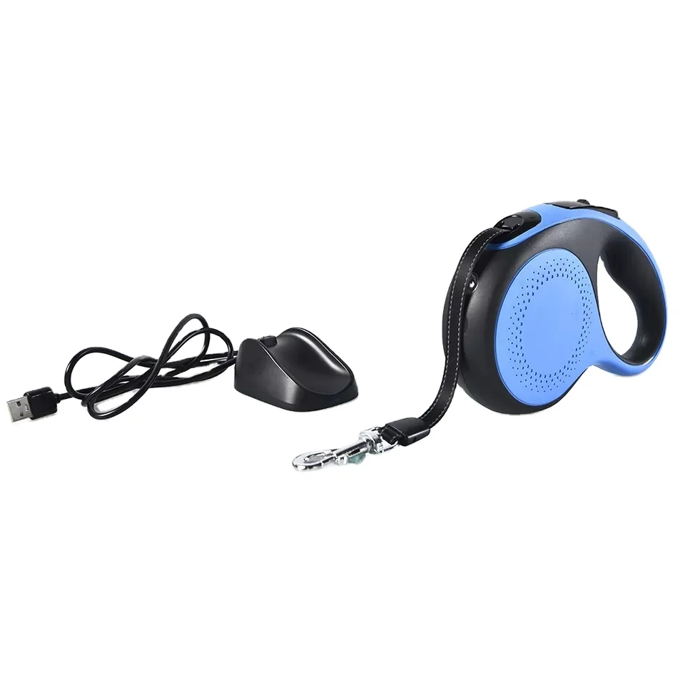USB Charge LED Light Dog Automatical Retractable Traction Leash Rechargeable Dog Leash