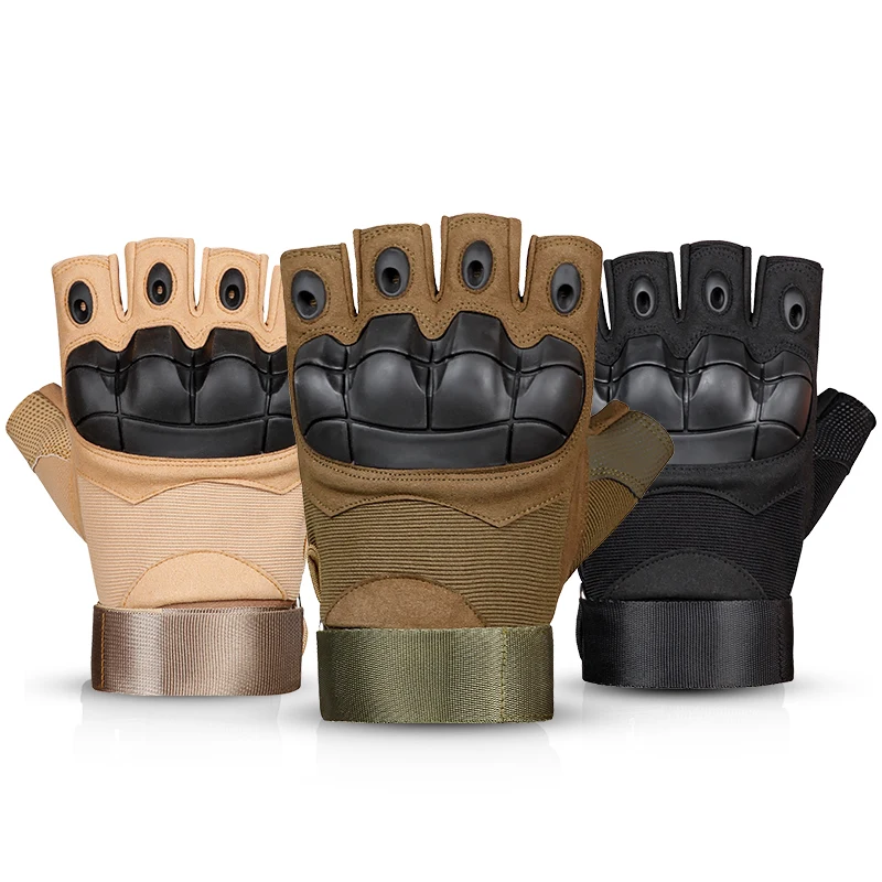 Synthetic Leather Hard knuckle Protective Police Equipment Military Tactical Hunting Shooting Gloves