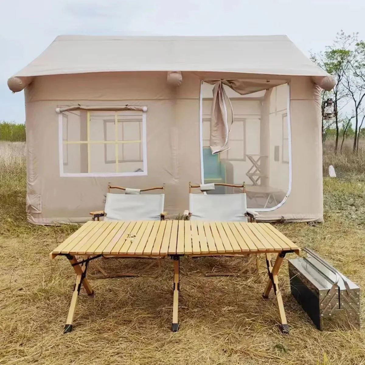 3-4 Person Outdoor Camping Tent High Quality Outdoor Large Round Luxury Bell Dome Event Canopy Party Camping Tent