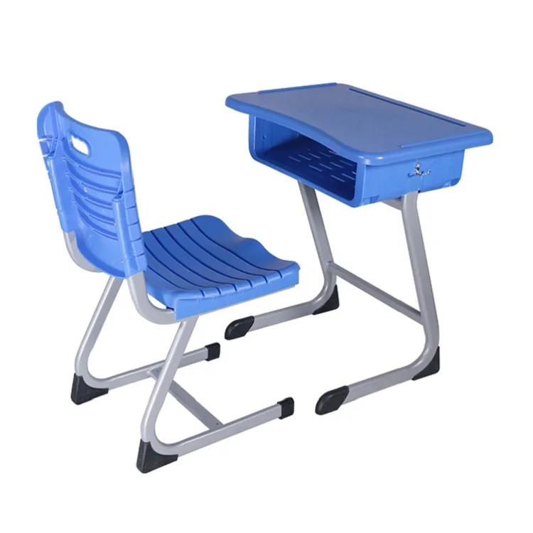 Factory Wholesale Stackable Student Blue Table Studying Desk Chair For Students