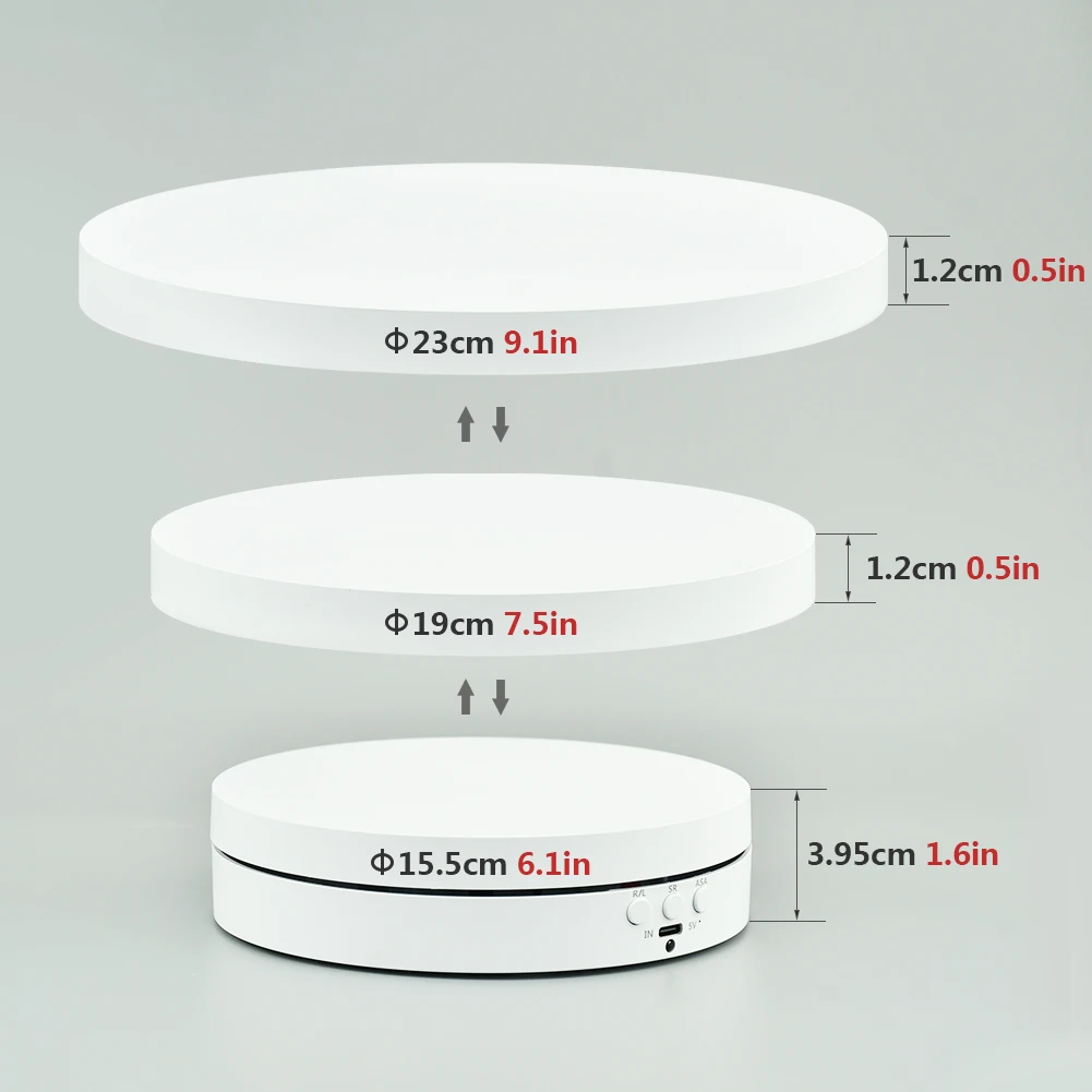 360 degree photography turntable rotating electric turntable motorized rotating display stand for jewelry watch Product Display