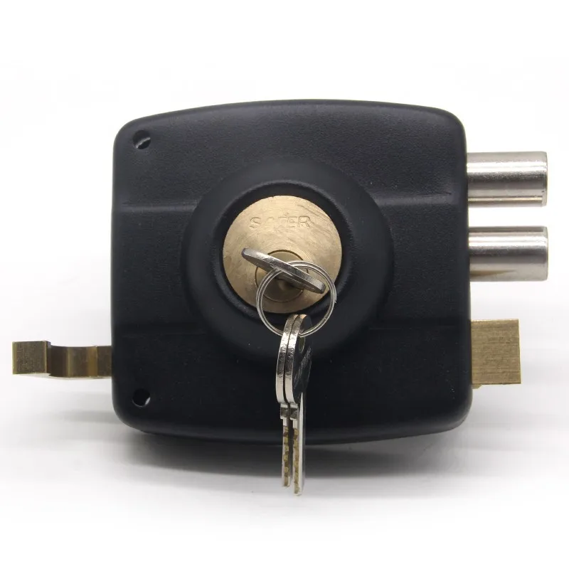 
Chile peru travez model cerradura de soberponer brass black painted chapa door rim lock 