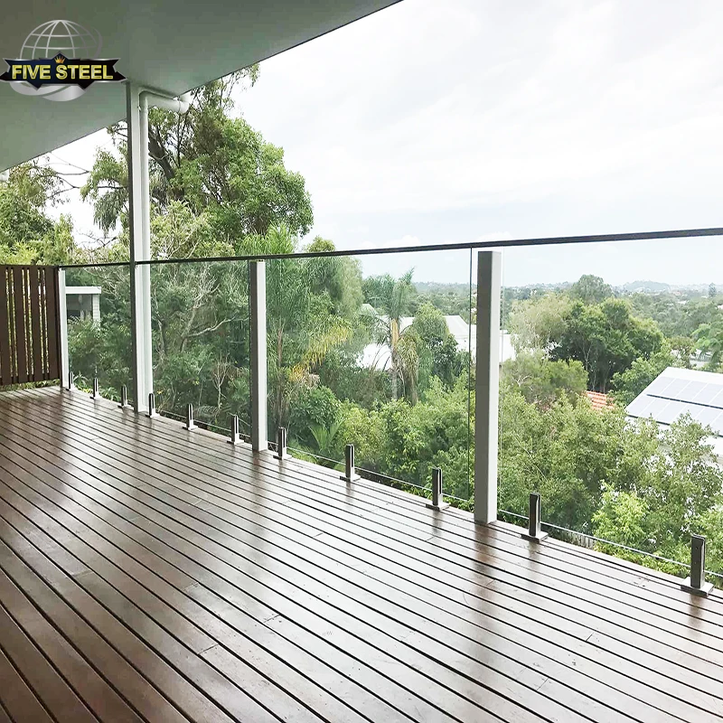 Glass Railing Post For Decking Laminated Glass Ss 304 316 Stainless Steel Handrail