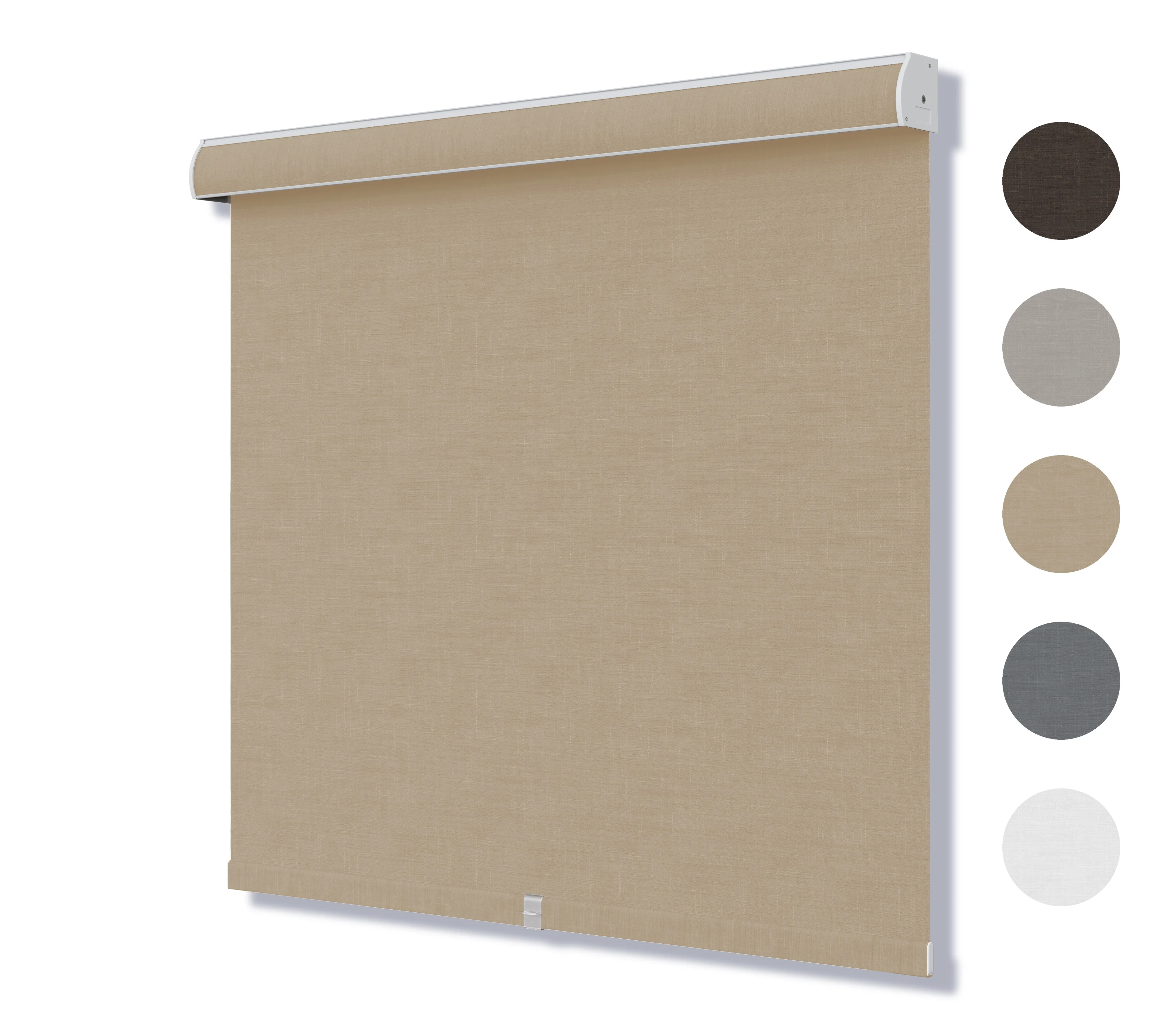 External Sunscreen Linen Manual Cordless Curtain Roller Blinds for windows
