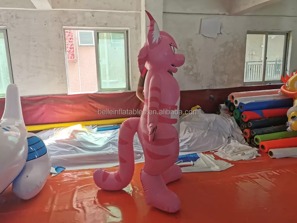 Новый дизайн ПВХ надувная розовая мультяшная игрушка для кошек распродажа