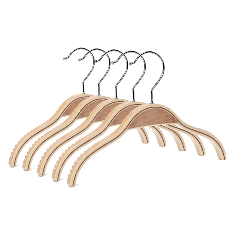 wholesale colored laminated wooden clothes hangers for baby wood coat best selling in Amazon