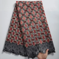 New Arrival african nigeria fabric beads embroidery cotton swiss voile lace fabric