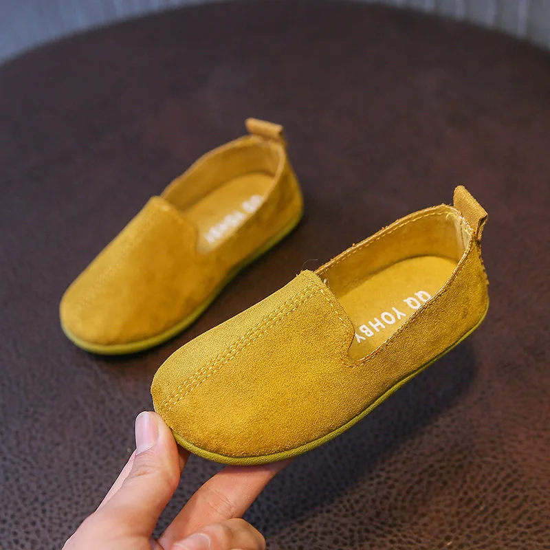 Kids Single Shoes 2023 New Korean Style Simple Casual Princess Boat Light Small Leather