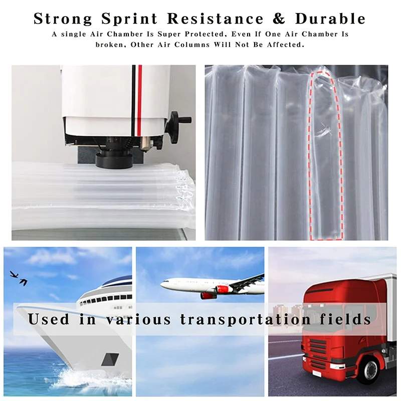 In Stock Blow Up Roll Cushion Inflatable Air Column Post Wine Plastic Packing Bubble Bags For Protective Shipping Wine Bottles