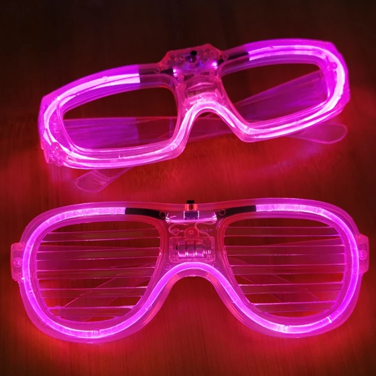 Hstyle LED Glasses Light Up Glasses Five Neon Colors Led Shutter Shades Glasses for Teens Adult Birthday Neon Party Favors