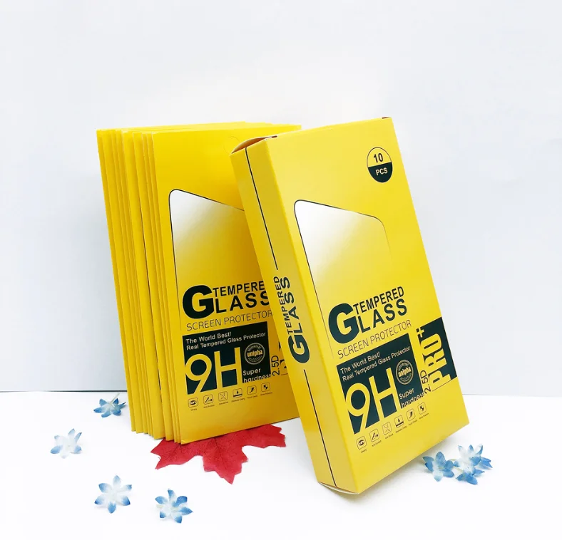 Tempered Glass Retail package For Wholesale Anti-syattered Film Explosion Proof 9H Screen Protector Film Packing 10 in 1