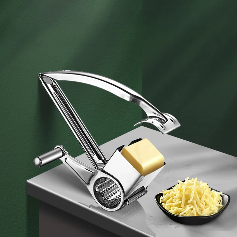 Hot Sale Stainless Steel Rotary Grater Handheld Rotating Cheese Grater for Grating Hard Cheese Chocolate carrot Kitchen Tool