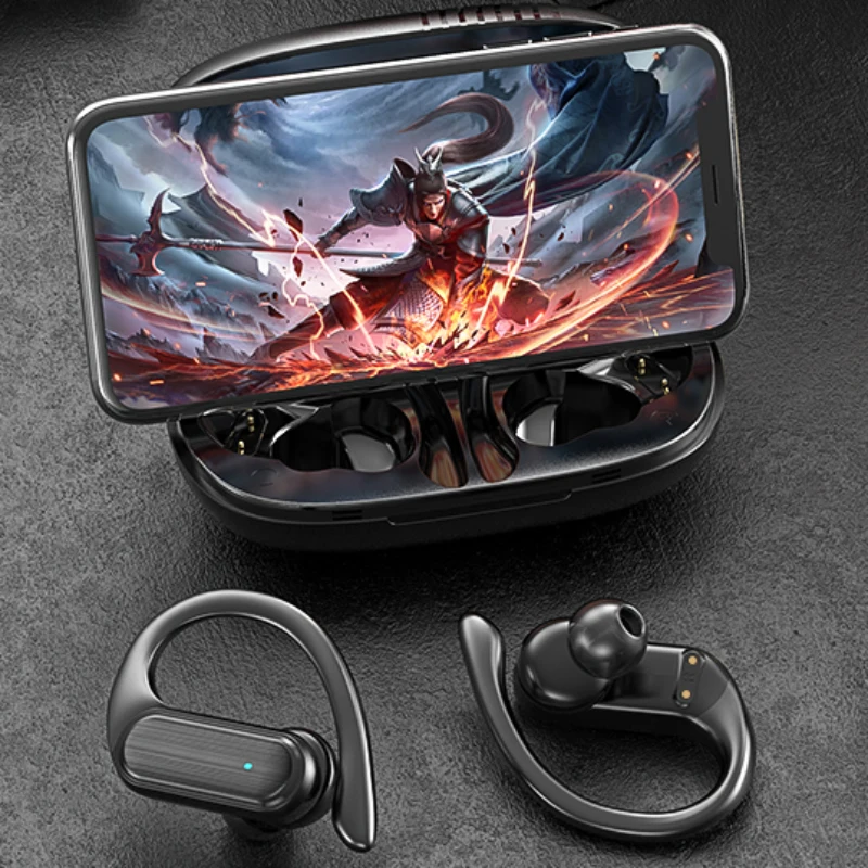 Светодиодные наушники с открытым ухом Спортивная стереогарнитура 9D HiFi беспроводные IPX7 водонепроницаемые наушники-вкладыши TWS временем работы 36