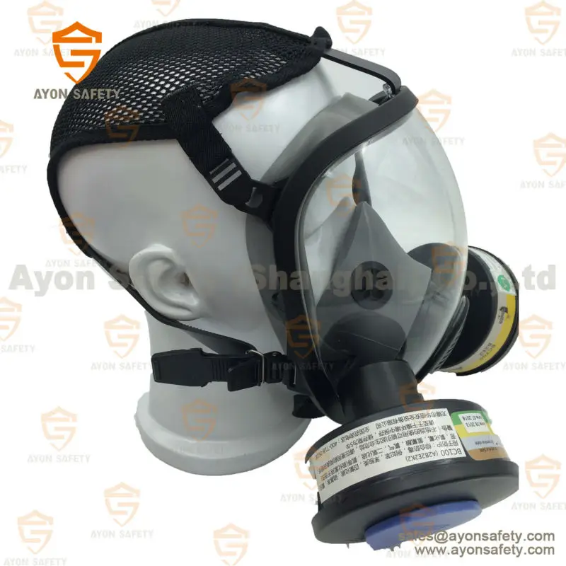 Hot sale double filter RD40 3M against high temperature full face silicon gas mask with large view for firemen industry