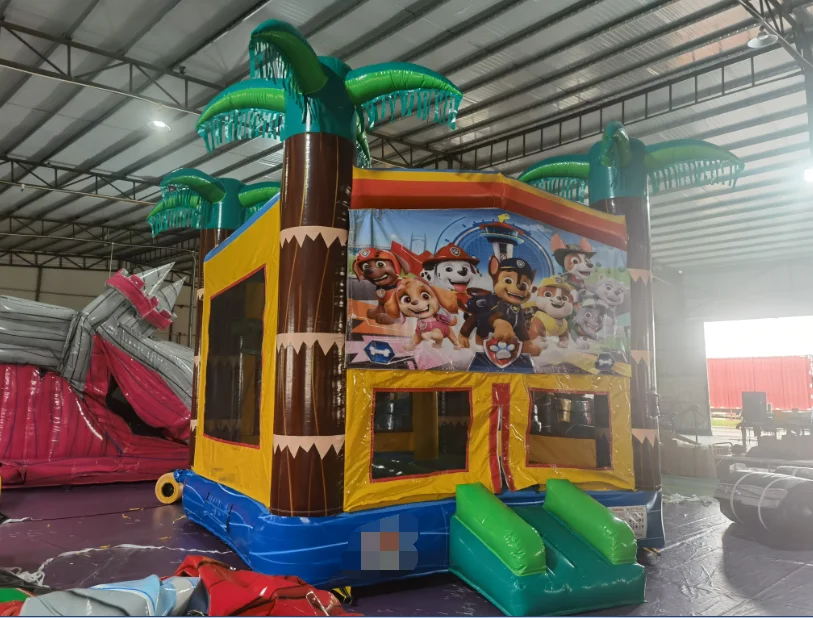 Hot-selling Symphony blue coconut tree inflatable bouncer / Bounce Castle/ Jumping House in stock