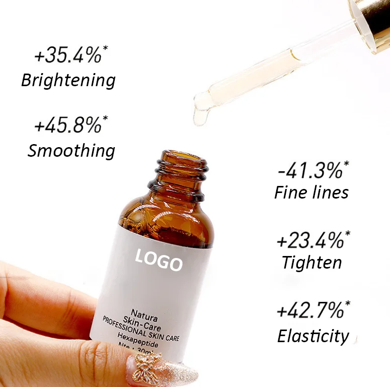 OEM factory private label 30ml High concentrate collagen peptides facial serum anti aging skin brightening face serum