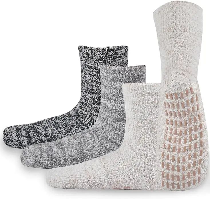 Customized Twist Colors Thick Grip Fuzzy Socks Non Skid Slipper Microfiber Cozy Winter Socks Unisex Indoor Home Socks