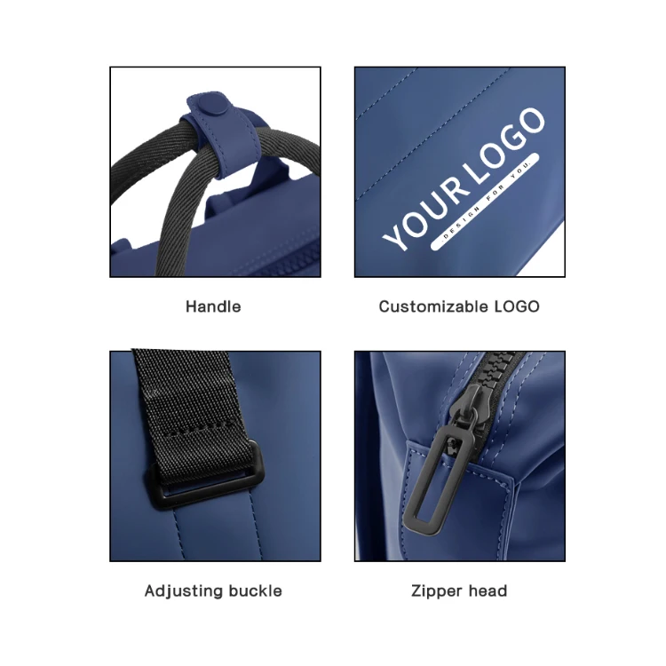 Custom Polyester Unisex Travel Rolltop Backpack Men Laptop Rolling Bag Convertible Casual Roll Top Waterpoof Backpack
