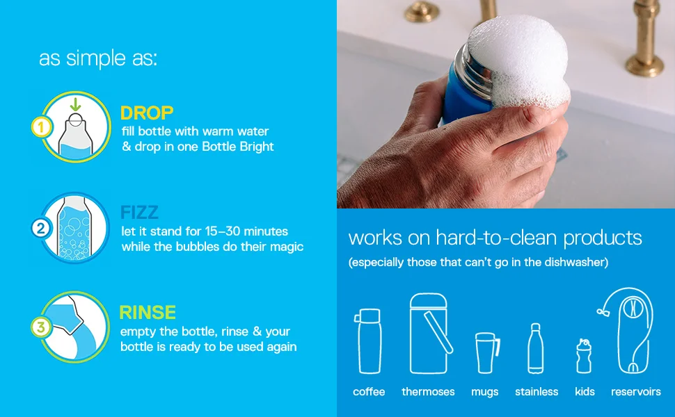 Hot sale Water Bottle Cleaning Tablets All Natural Ingredient, Great for All Stainless