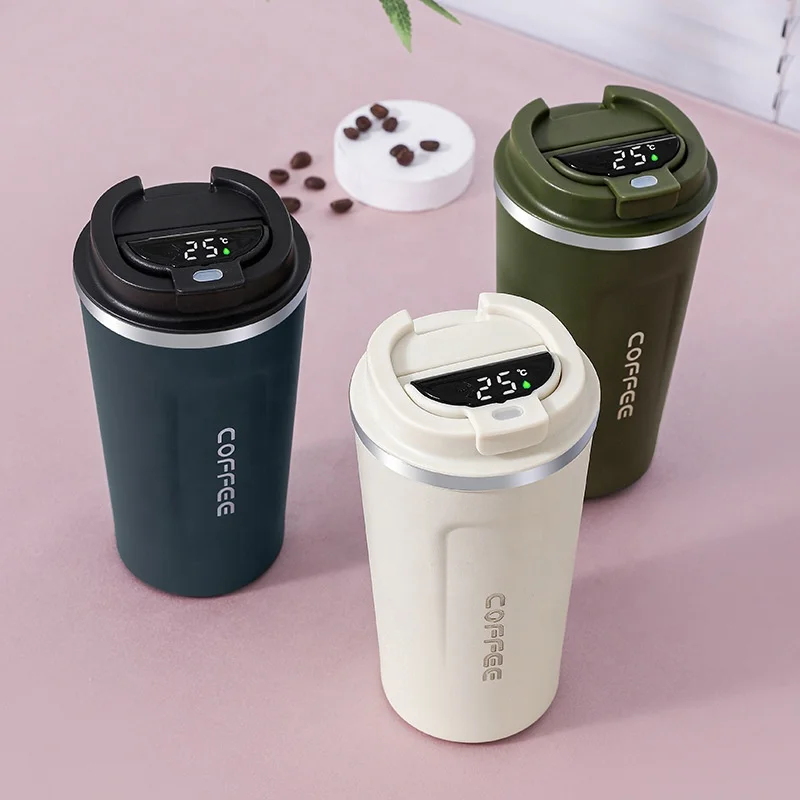 Best Seller Intelligent,Thermo Keep Drink Hot Cold Electric Temperature Control Car Transparent Steel Vacuum Coffee Mug/