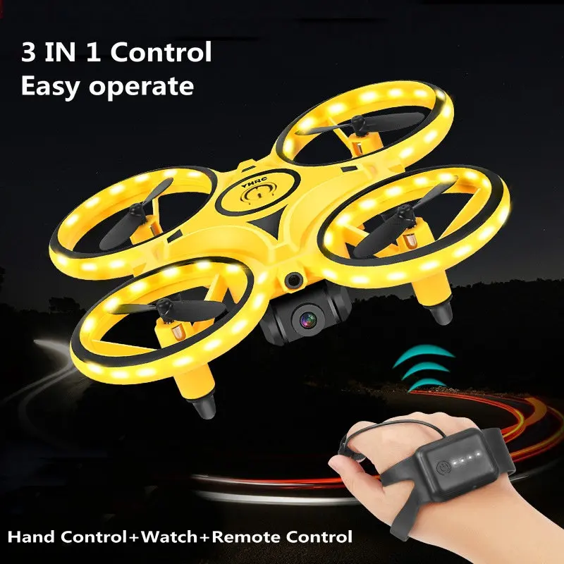 Hand Sensor Control Ufo Drone Watch Gesture Control Hands Free Rc Gravity Drone With Light Camera