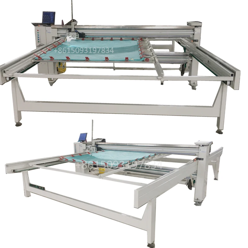 double servo motor quilt comforter quilting machine needle quilting cutting machine with thread cut function