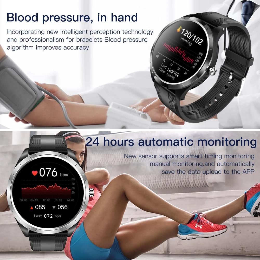 Multi language smart watch ECG monitoring professional IP 68 waterproof heart rate control smartwatches wearing
