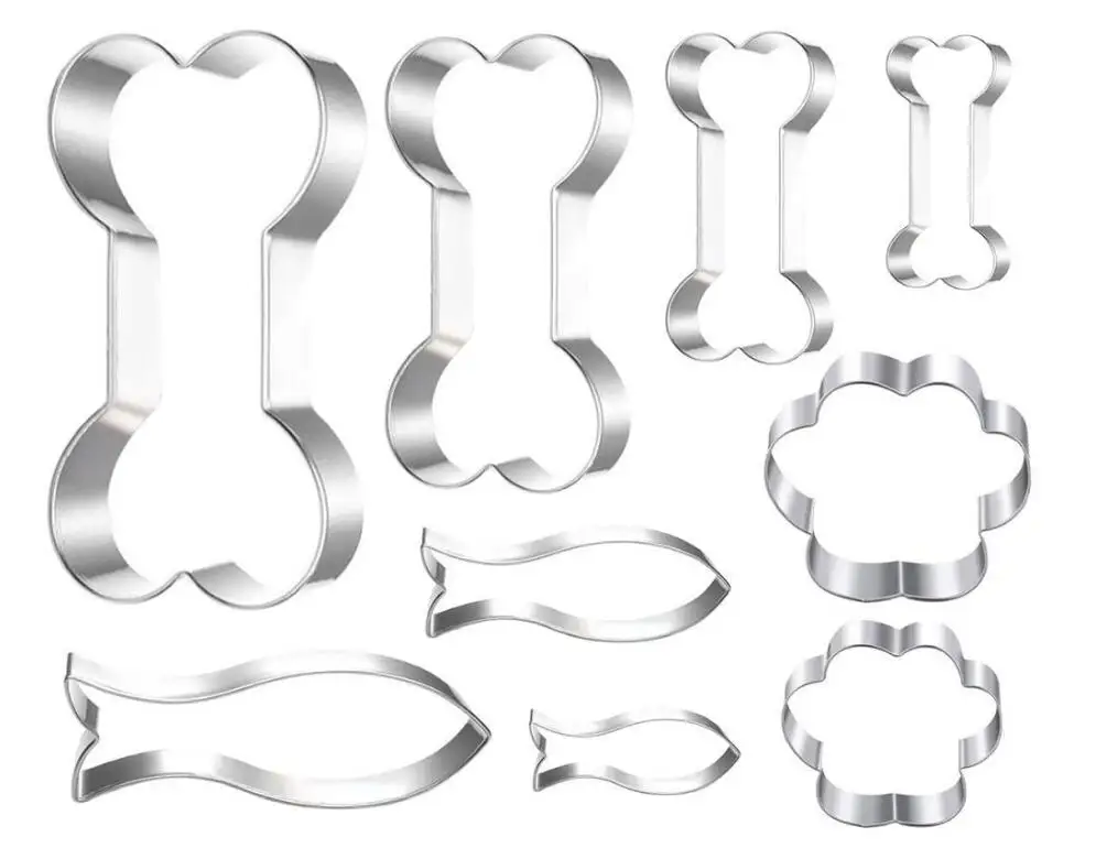 HY Dog Bone Cat Fish Biscuit Cookie Cutter for Small Large Dog Cat Treats